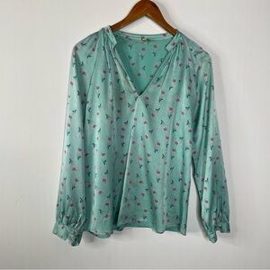 Tucker Floral Silk Blouse Size‎ Small